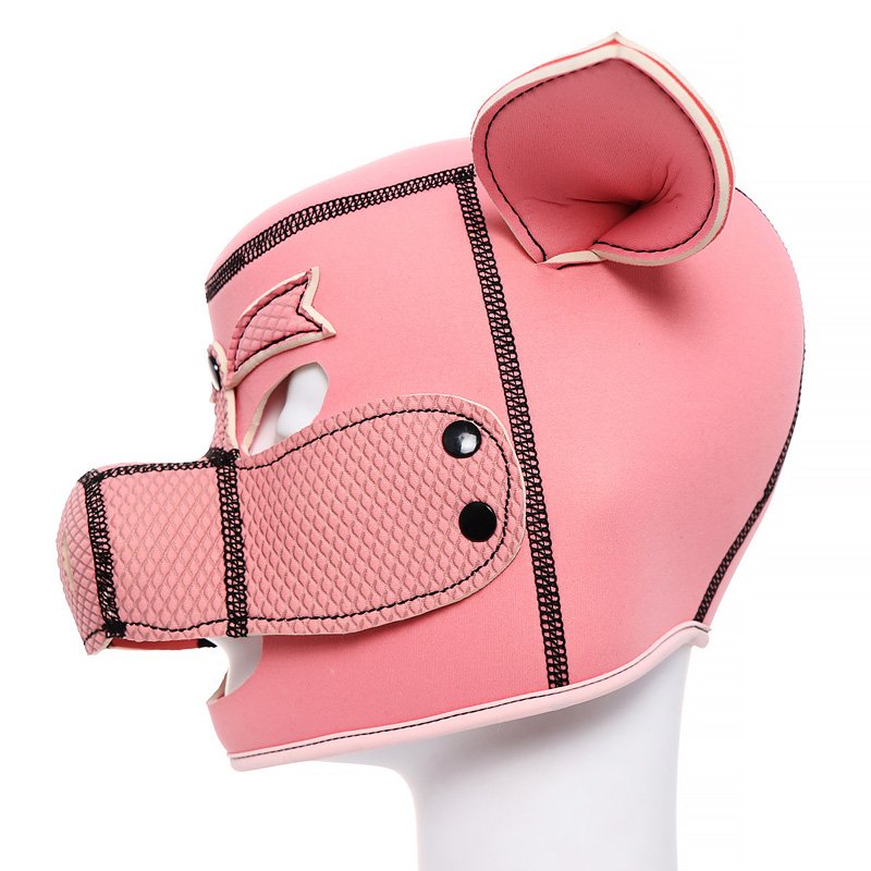 new arrival Party hood Pig Puppy Play Dog Hood Factory BDSM Bondage Gear Neoprene Hood Eyes Blindfolds Fetish