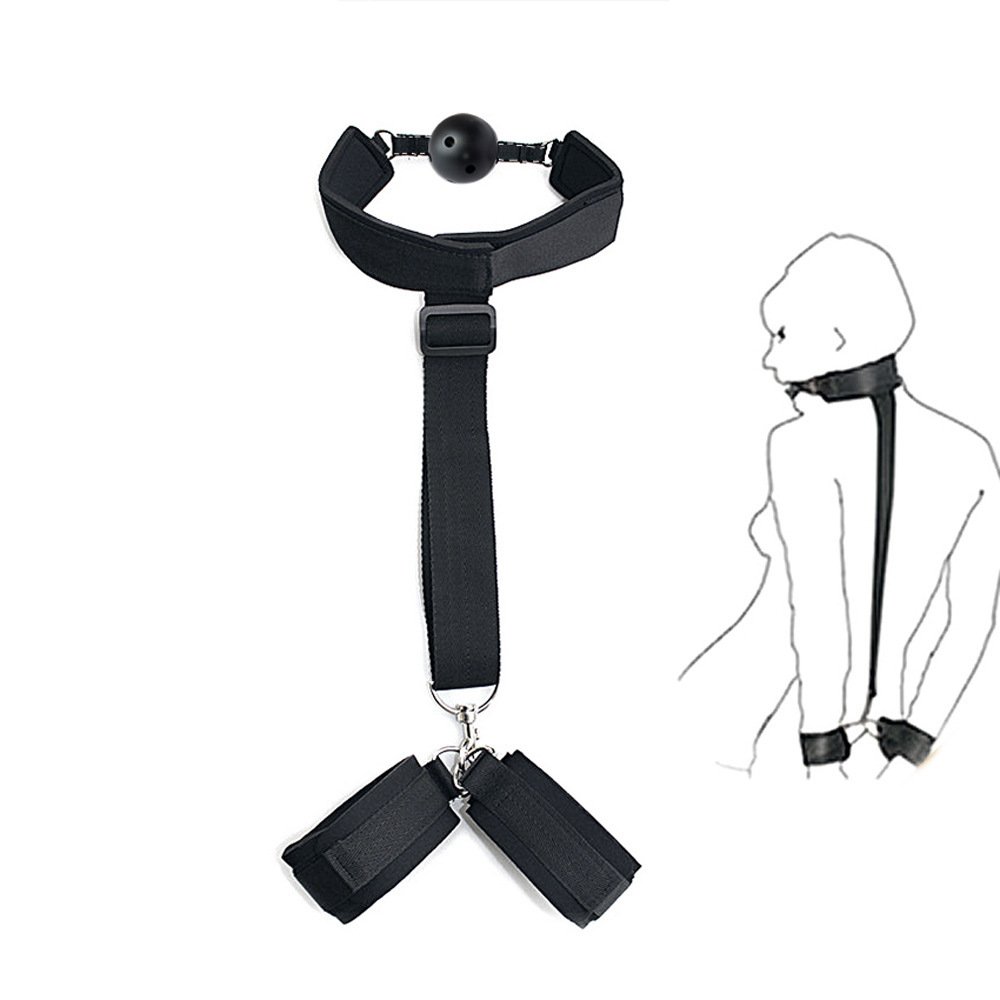 SHEYAY Sexy Handcuffs Sex Play Soft Blindfolds BDSM Collar Woman Neck Restraint Belt Wrist Bondage Gear & Accessories Kit