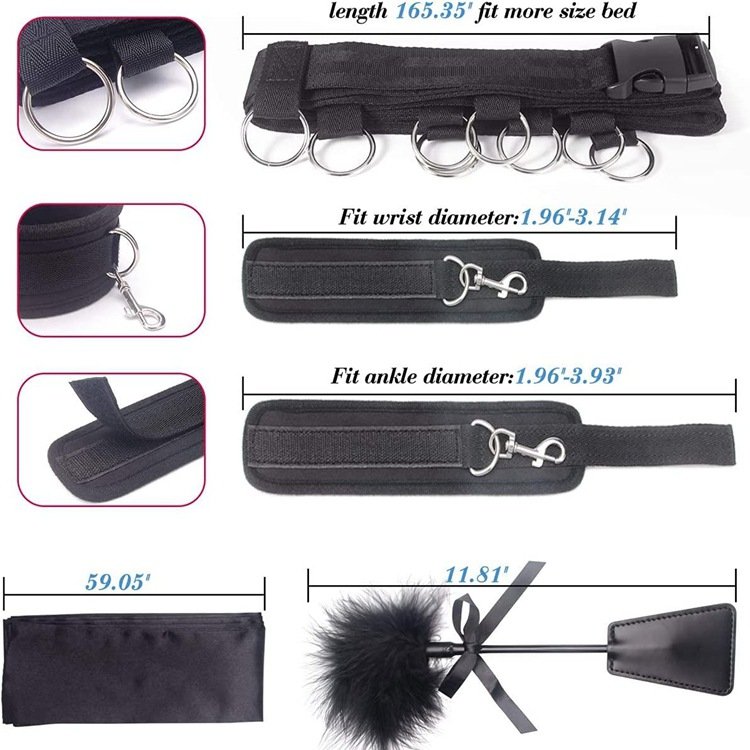 Adult SM 7 Pieces Kit Sexy Flirting Fetish Restraint Handcuffs Suit Erotic Set Sex Toys Bdsm Bondage Gear