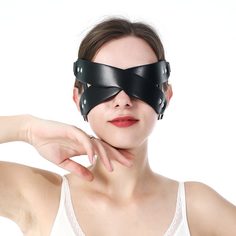 Fashion Women Leather Sexy Mask Cover Eyes Fun Accessories Black Allure Erotic Eye Mask Women Fetish Sexy Cosplay Face Mask
