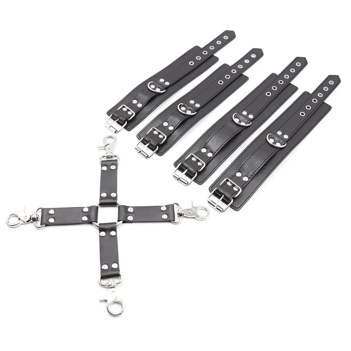 HULAMY Adult sex toys for woman and men handcuff Bdsm Bondage Kit Set Leather Bondage Gear