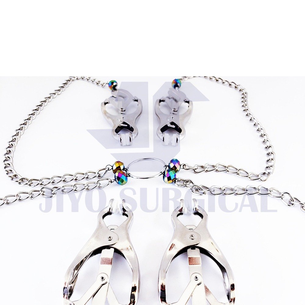 New Hot Sales Nipple Clamps With Chain Begme Woman BDSM SM Bondage Submissive Fetish Punish CE Approved