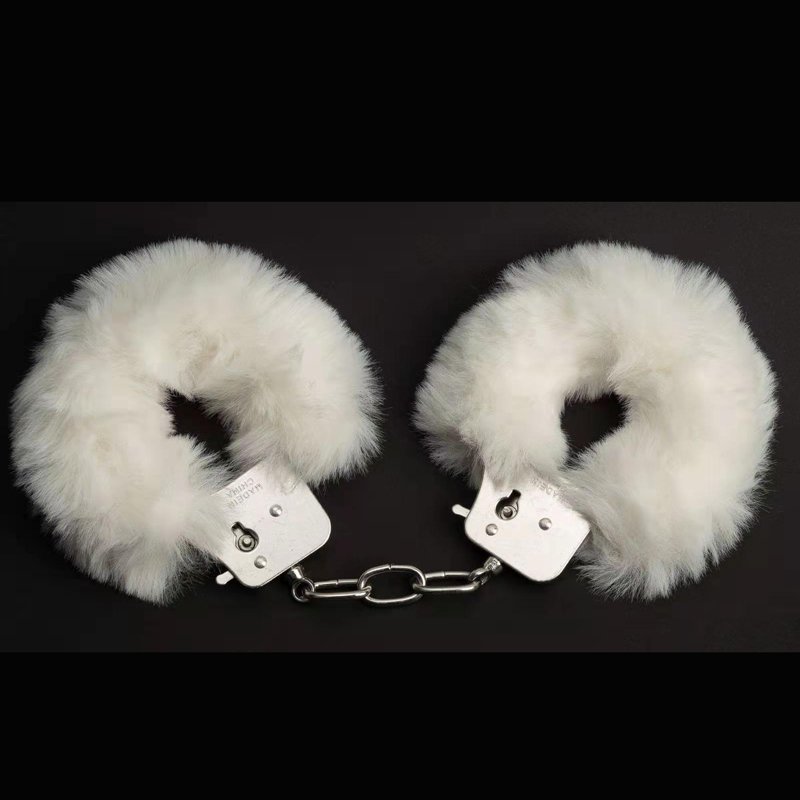 metal Stainless steel Bracelet Bdsm Hand cuffs bed Bondage Slave Wholesale fluffy fur handcuffs with keys sex toys for couples
