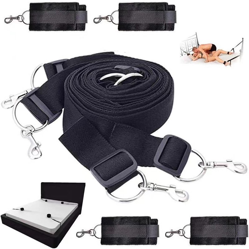 Sex Bondage BDSM Kit Restraints Set Sex Toys Bondage Gear with Hand Cuffs Ankle Cuff Bondage Collection Blindfold & Tickler