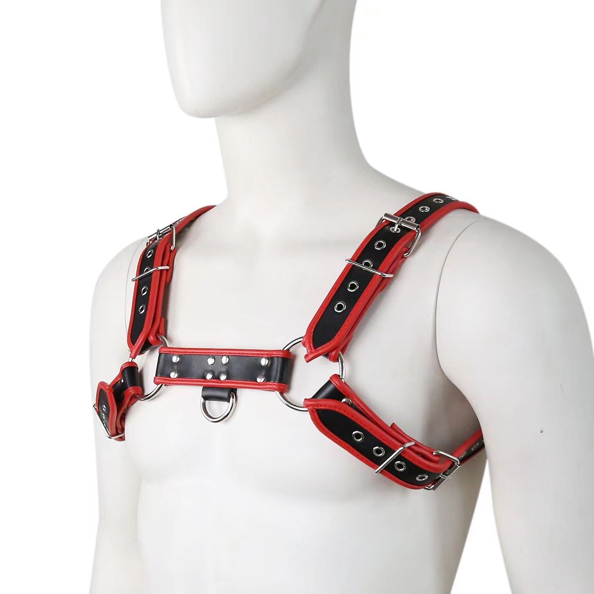 PU Leather Men Sexy Fashion Black Chest Chain Body Cool Trend Punk Rock Bondage Waist Chain Belt Sexy Supplies Decorate