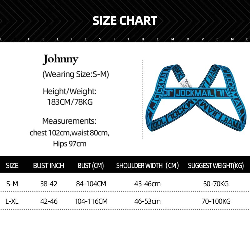 JOCKMAIL Brand Men Halter Neck Elastic Body Chest Harness Sexy Bondage Lingerie Shoulder Straps Leg Ring Clubwear Stage Costume