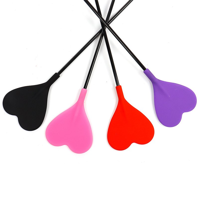 Black Pink Sword Handle Spanking Whip Leather Paddle Flirting Feather Tickler Whip BDSM Bondage Flirting Sex Toy Couples