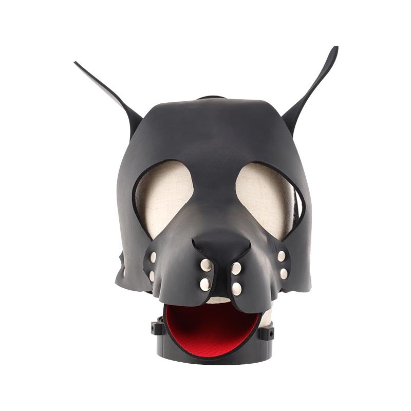 Aimitoy Sexy Cosplay Role Puppy Play Toys Mistress Neoprene Leather Dog Head Bdsm Headgear Sex Head Restraints Hood
