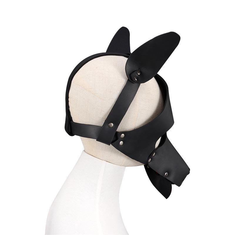 Aimitoy Sexy Cosplay Role Puppy Play Toys Mistress Neoprene Leather Dog Head Bdsm Headgear Sex Head Restraints Hood