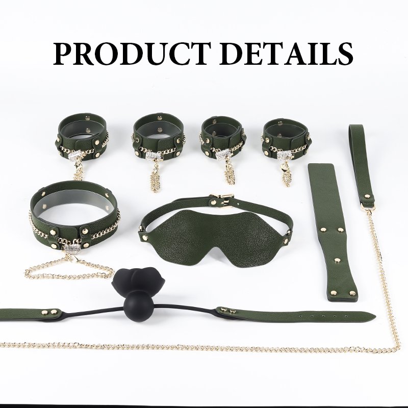Bondage Gear Genuine Leather Restraint Kits 6 Piece set Intermediate BDSM Erotic Play Kits Sex Toys For Couples