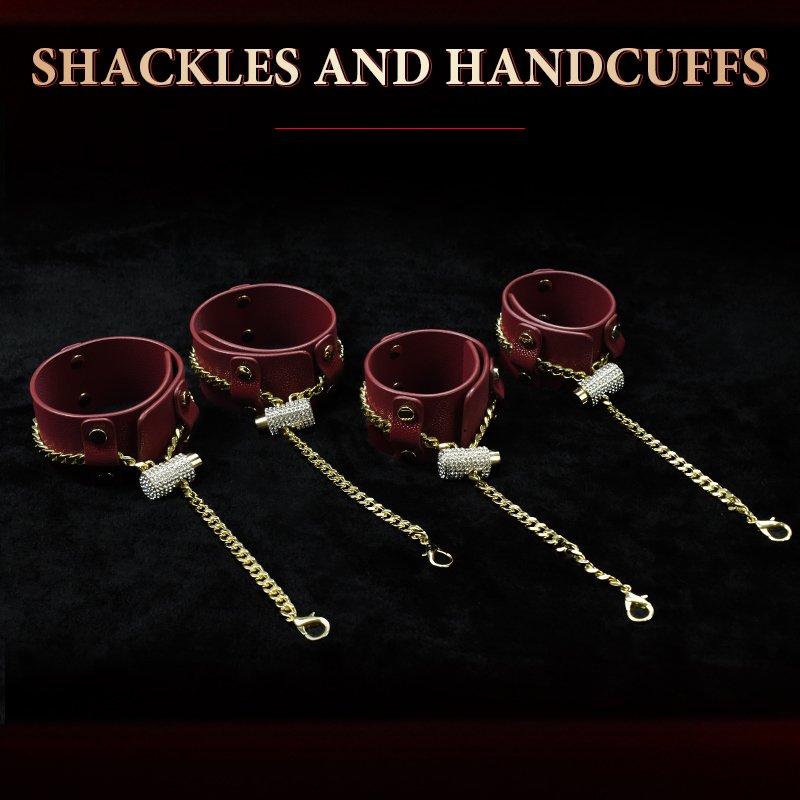 Bondage Gear Genuine Leather Restraint Kits 6 Piece set Intermediate BDSM Erotic Play Kits Sex Toys For Couples
