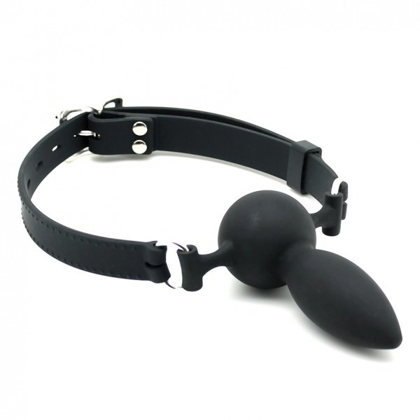 Double Dildo Open Mouth Plug Oral Toys Bdsm Fetish Bondage Gear Adult Erotic Game Sexy Toys Silicone Penis Ball Gag For Couple