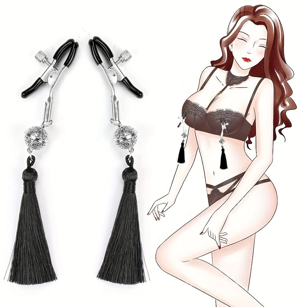Wholesale BDSM Flirting Tassels Nipple Clamp with Bells for Sex Pleasure Bondage Gear Breasts Clip for Women Sex Play