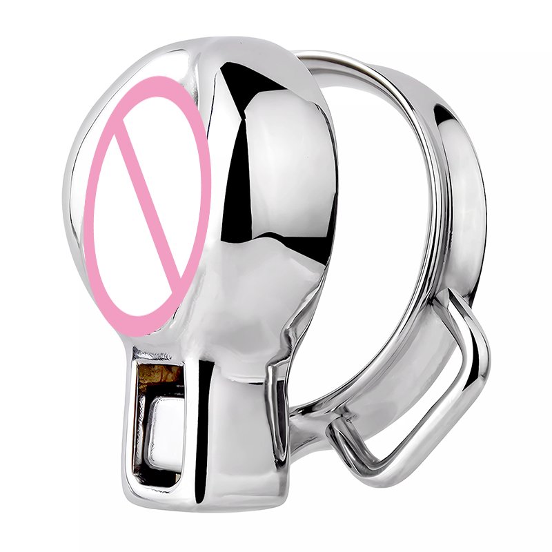 FRRK New design simulate vagina Cage head Chastity lock Metal Tube Cock Sleeve 304 stainless Steel BDSM Male Chastity Device