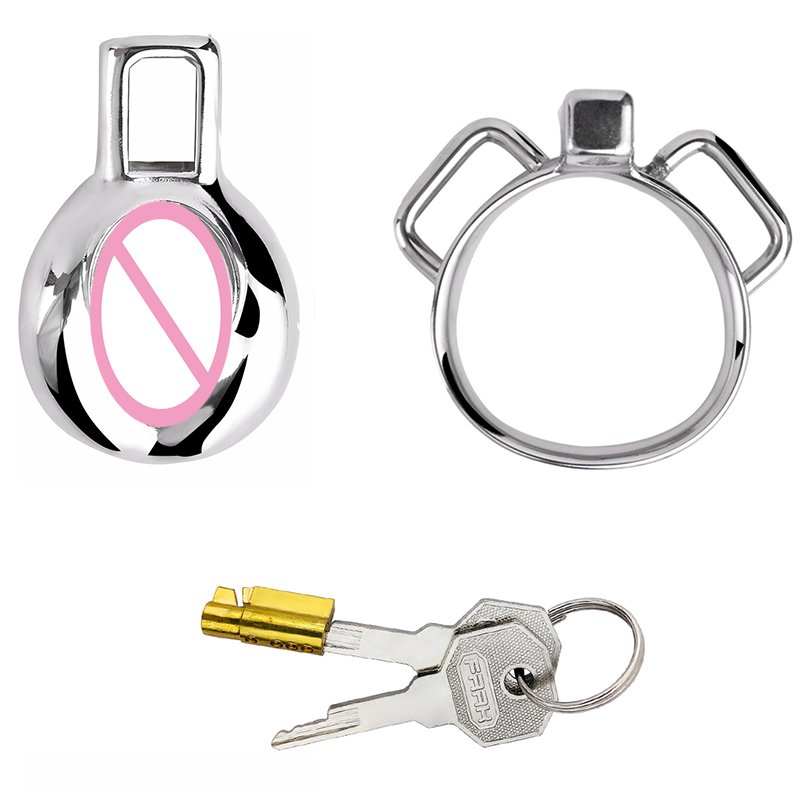 FRRK New design simulate vagina Cage head Chastity lock Metal Tube Cock Sleeve 304 stainless Steel BDSM Male Chastity Device