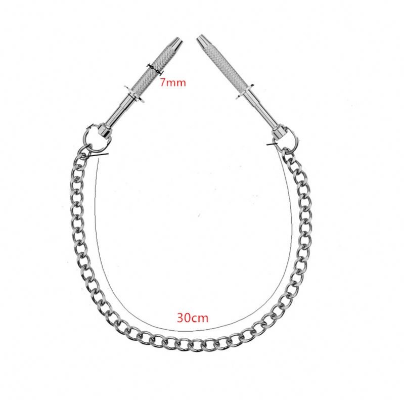 Stainless Steel BDSM Extreme Nipple Clip Chain Strong Claw Nipple Clamps Clips for Heavy Fetish Play Device Bondage Gear