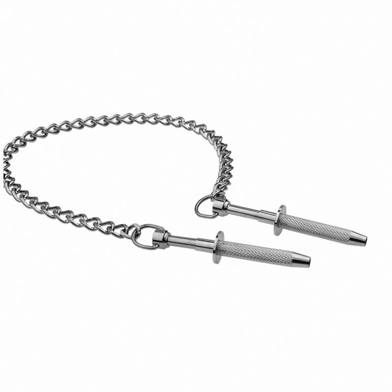 Stainless Steel BDSM Extreme Nipple Clip Chain Strong Claw Nipple Clamps Clips for Heavy Fetish Play Device Bondage Gear