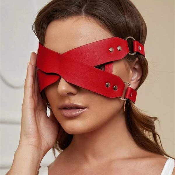 Punk Pu Leather Personality Cross Sexy Eye Mask Party Costume Ball BDSM Women Men Game Decorative Eye Mask