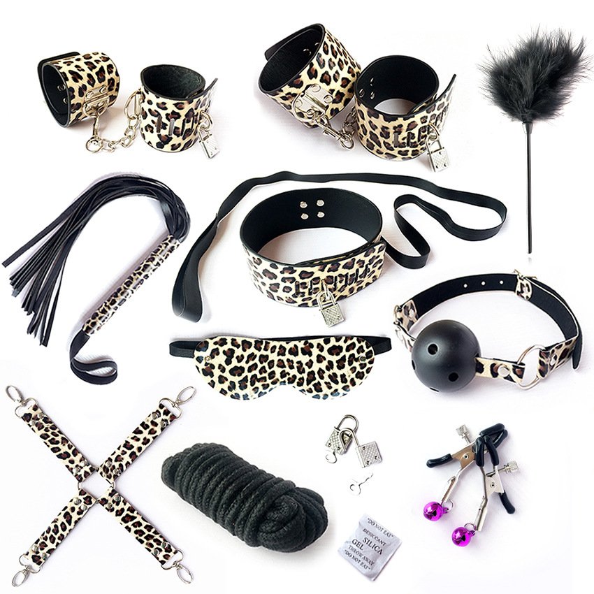 YPM Bdsm Sex Toy Sexy Slave Leather Bed Sm Fetish Bondage Kit 10pcs Fetish Handcuffs Bondage Restraints For Adult Bondage Set