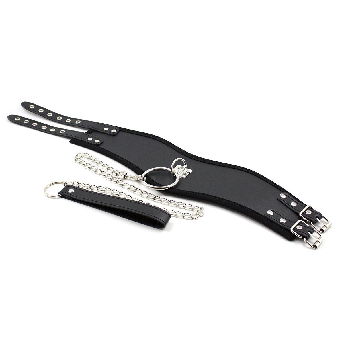 BDSM Bondage Restraint Gear Silica Gel Mouth Gag And PVC Faux Leather Neck Collar Fetish Erotic BDSM Sex Adult Game