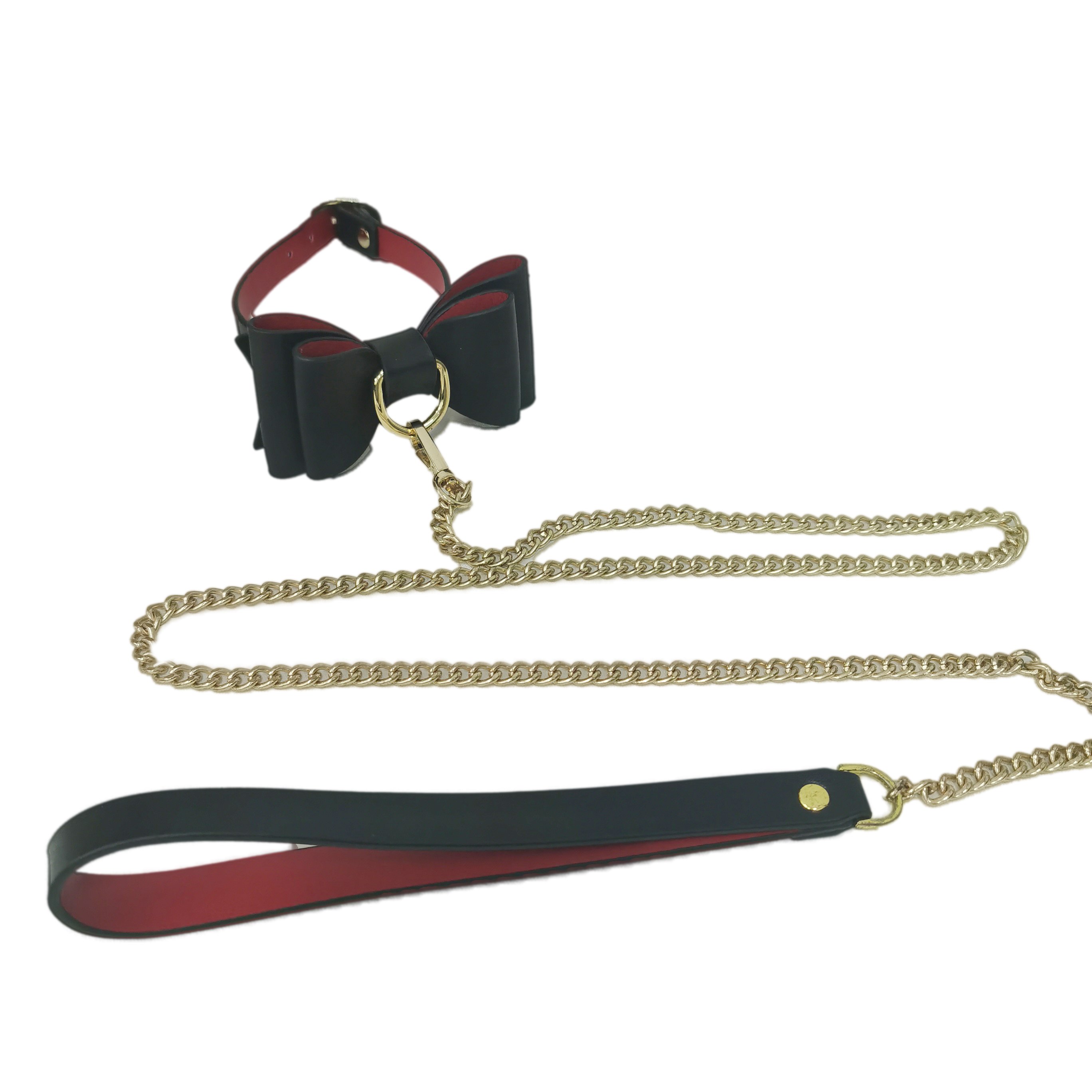 Best Selling Security Bow Tie Bondage Choker Chain Nipple cover Adult Erotic Products leather Zinc Alloy BDSM Sex Tool