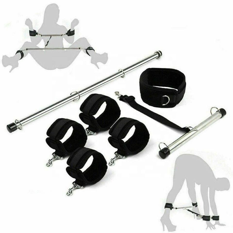 High Quality 2 Sets Stain Steel Fetish Spreader Bar With Steel Pipe for Handcuffs Ankle Cuffs