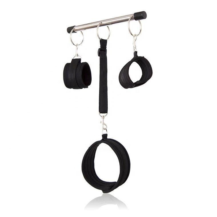 High Quality 2 Sets Stain Steel Fetish Spreader Bar With Steel Pipe for Handcuffs Ankle Cuffs