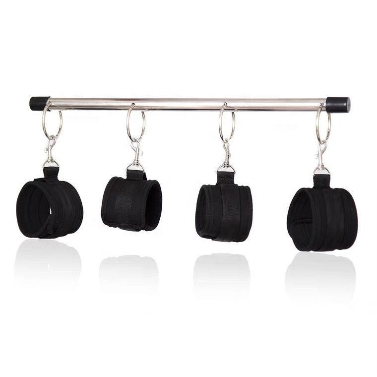 High Quality 2 Sets Stain Steel Fetish Spreader Bar With Steel Pipe for Handcuffs Ankle Cuffs