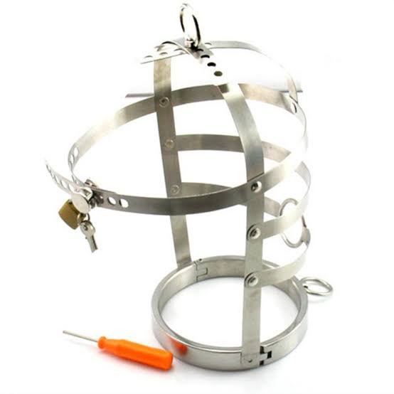 Steel bdsm Hood Helmet Slave Collar