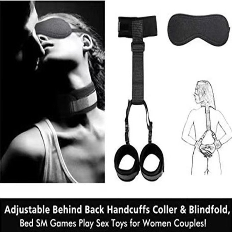 HLYC Blindfolds and Sexy Handcuffs for Sex Play Soft BDSM Collar Woman Neck to Wrist Bondage Gear & Accessories Kit