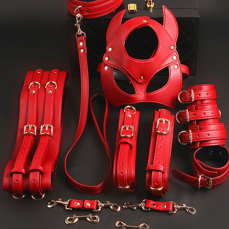 Bondage Gear PU Leather BDSM Set Bondage Kit HandCuffs BDSM Bondage Restraints Sex toys for women juguetes sexuales