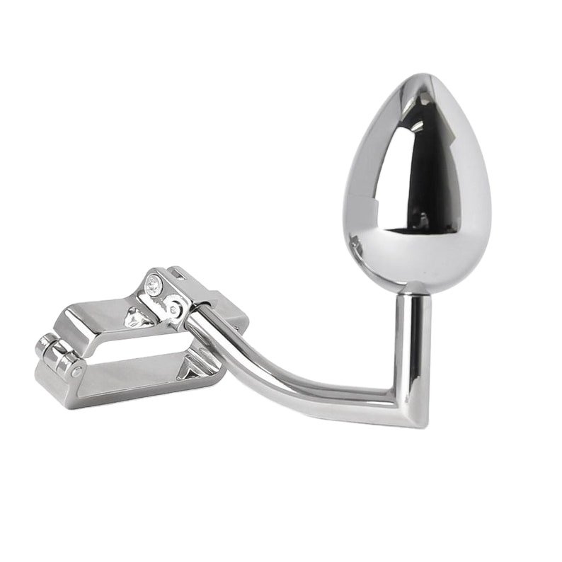 steel bdsm anal plug with ball hook