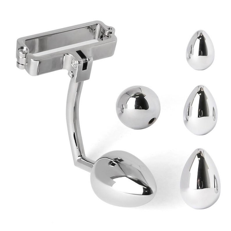 steel bdsm anal plug with ball hook