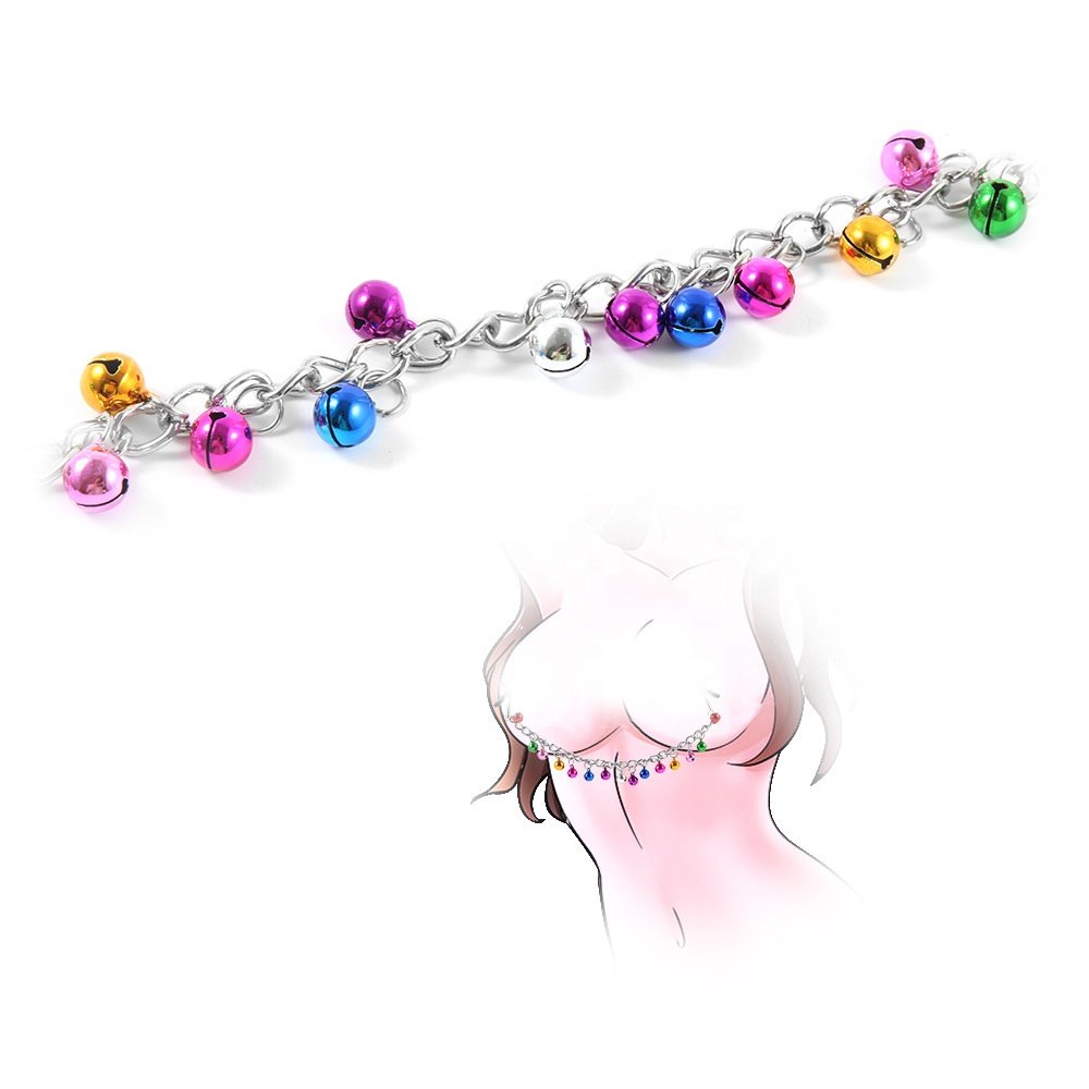 BDSM Restraint Kits Red Nipple Clamp with Chain Breast Clips Nipple Stimulator Adult Sex Toys for for Women Solo Play