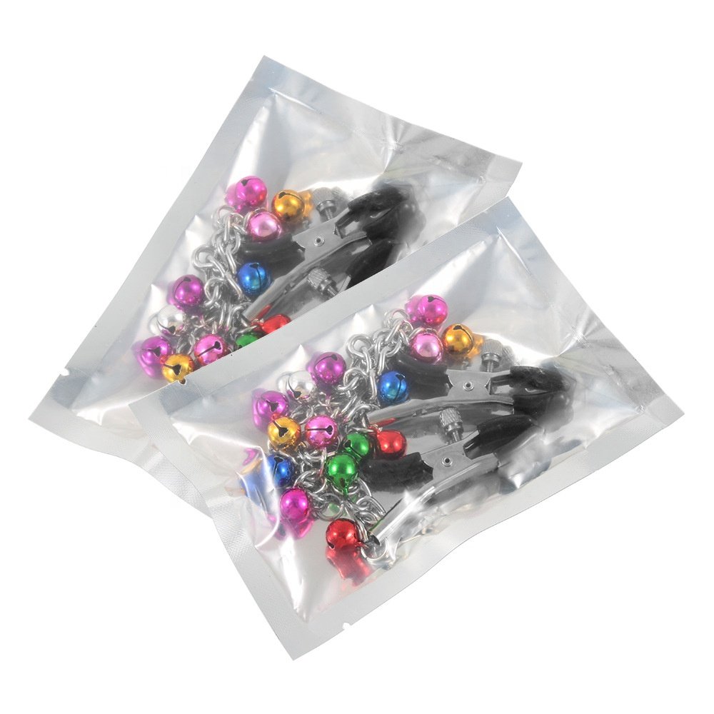 BDSM Restraint Kits Red Nipple Clamp with Chain Breast Clips Nipple Stimulator Adult Sex Toys for for Women Solo Play