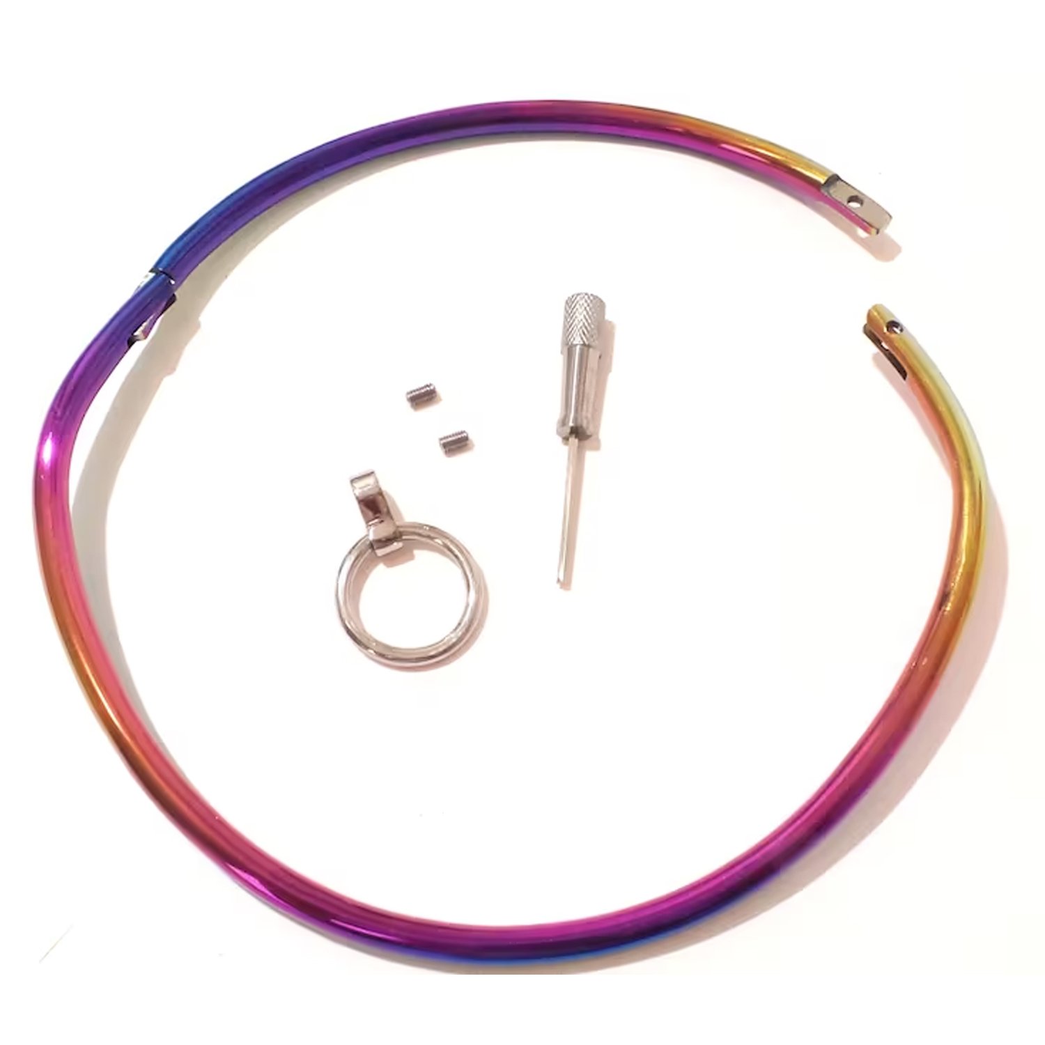 Ergonomically shaped eternity collar with ring and hexagonal key