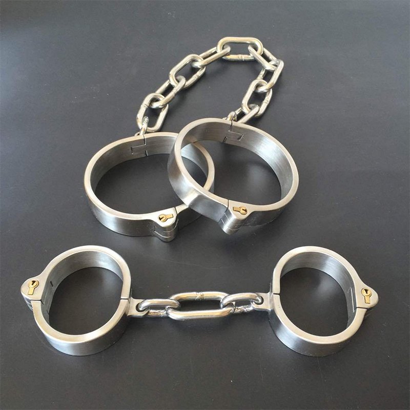 Bdsm Bondage Collar Handcuffs Bondage Metal Neck Collar for Women Men