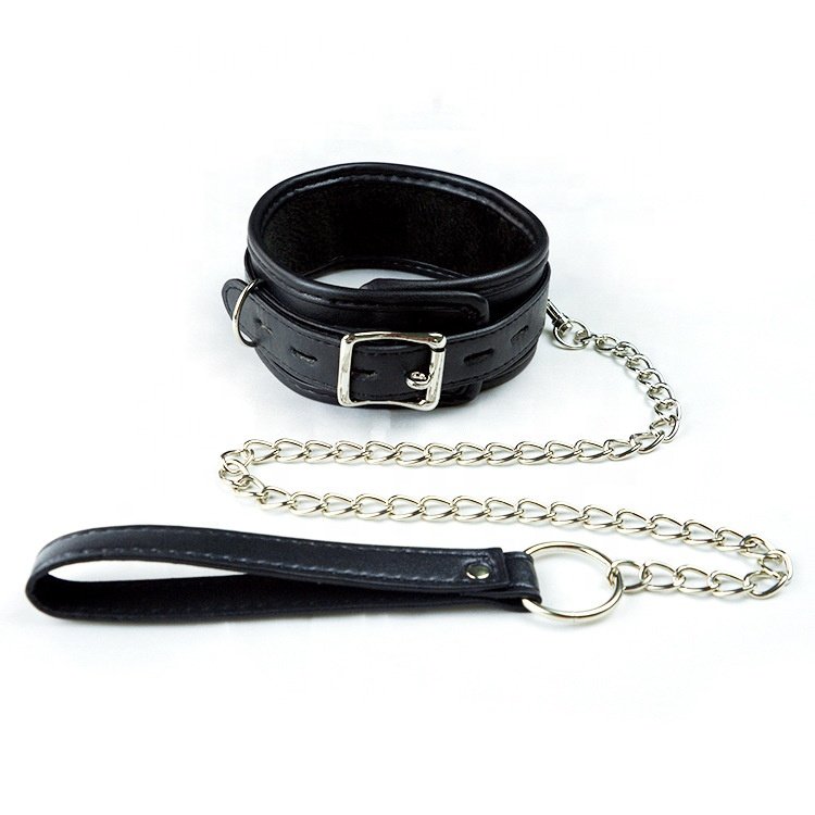 PU Leather Collars Lead Chain Bondage Collars Choker Restraint Adult Game BDSM Collars Sex Toys For Women