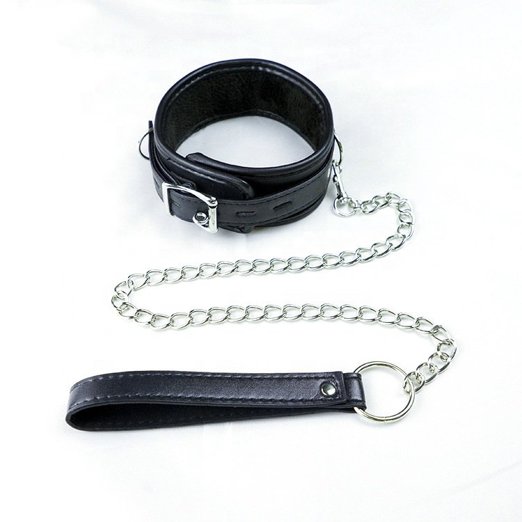 PU Leather Collars Lead Chain Bondage Collars Choker Restraint Adult Game BDSM Collars Sex Toys For Women