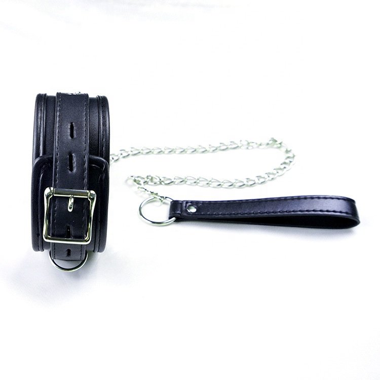 PU Leather Collars Lead Chain Bondage Collars Choker Restraint Adult Game BDSM Collars Sex Toys For Women