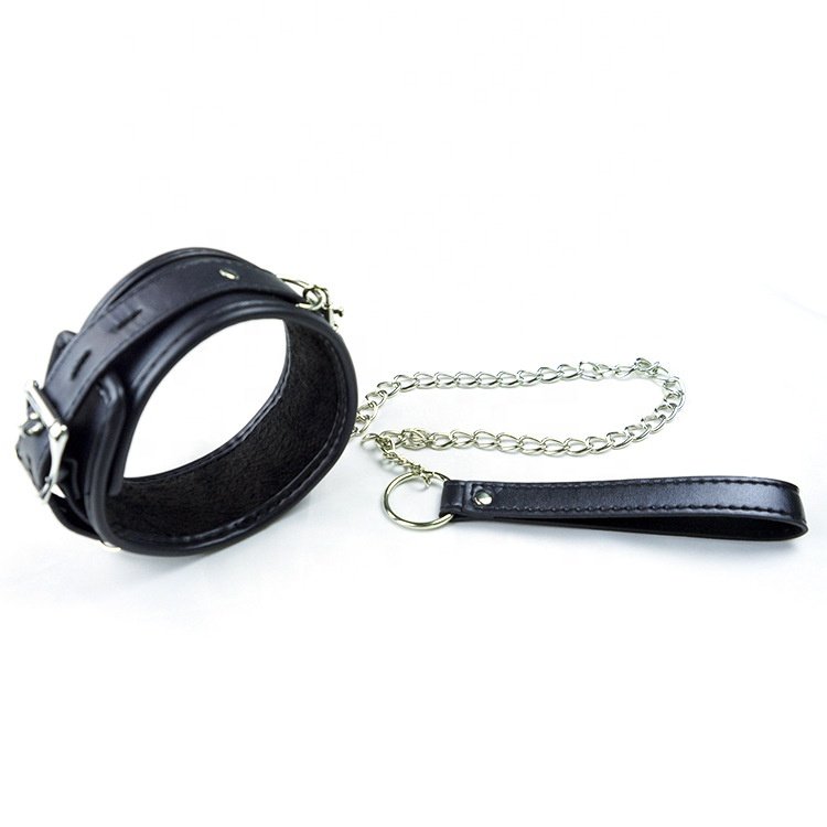 PU Leather Collars Lead Chain Bondage Collars Choker Restraint Adult Game BDSM Collars Sex Toys For Women