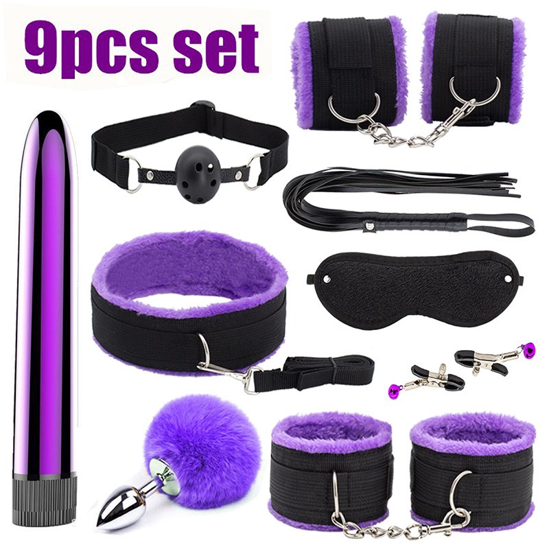 34 Piece Sex Toys Bdsm sexual jugetes kit PU Bondage gear Set SM Handcuffs Nipple Clamp adult sexy toys 18 for couples