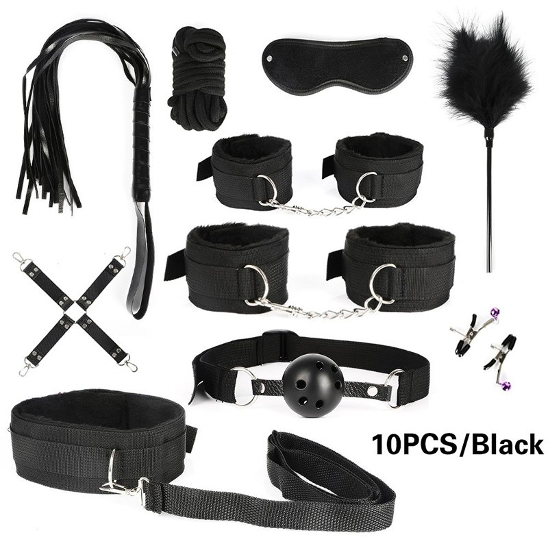 34 Piece Sex Toys Bdsm sexual jugetes kit PU Bondage gear Set SM Handcuffs Nipple Clamp adult sexy toys 18 for couples