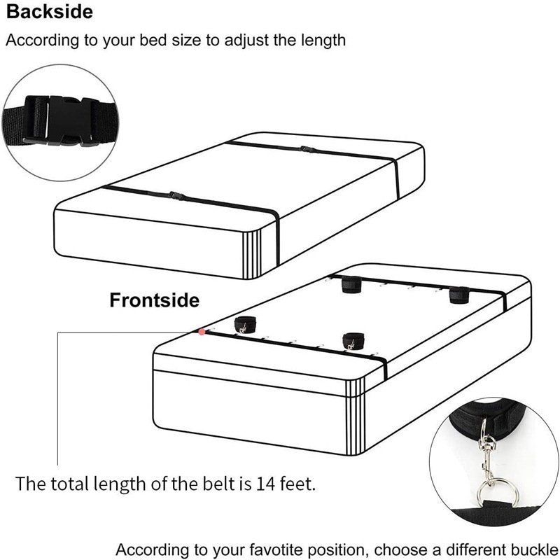 Bed Restraint System Pleasure bed Bondage Handcuffs Leg cuffs BDSM Slave Femdom Wrist Ankle Restraint Belt Adult Sex Toys
