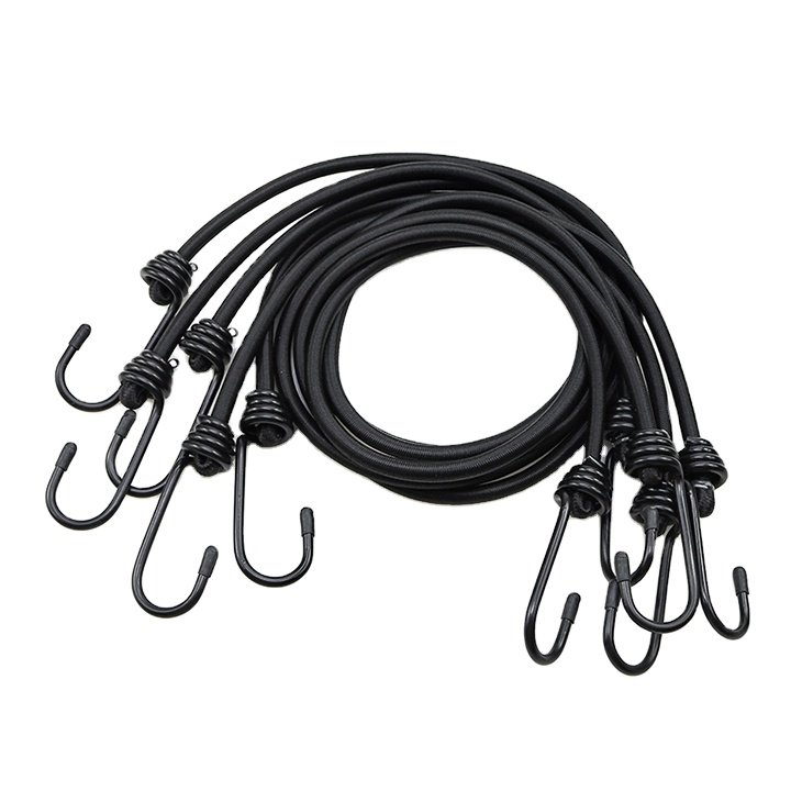 4 Pack 24" Heavy Duty Bungee Cord Set Outdoor Strong Bungee Cords Elastic Bungee Rope Rubber Latex Cords With Metal Hooks