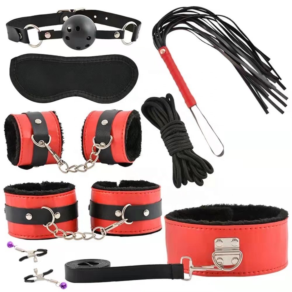 Bdsm Bondage Set Kits Adults Sex Toys For Women Men Handcuffs Nipple Clamps Whip Spanking Sex Metal Anal Plug Vibrator Butt
