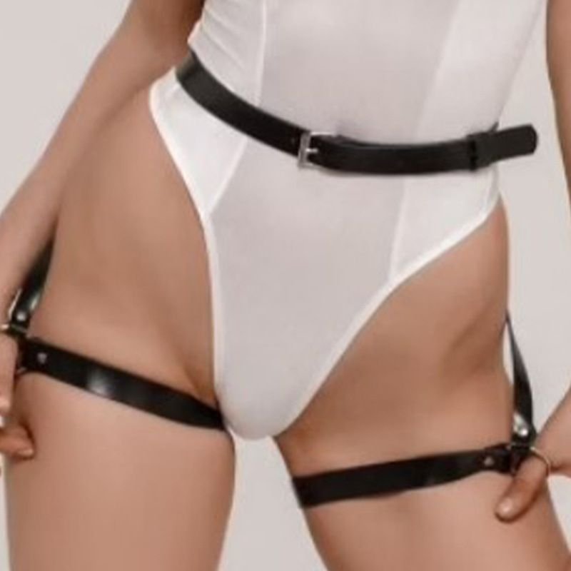 Huayuao Big Discount Exotic Adjustable Plus Size Sexy Leg Bondage Belt Lingerie For Women Sexy Leather Bondage Gear Sex Toys