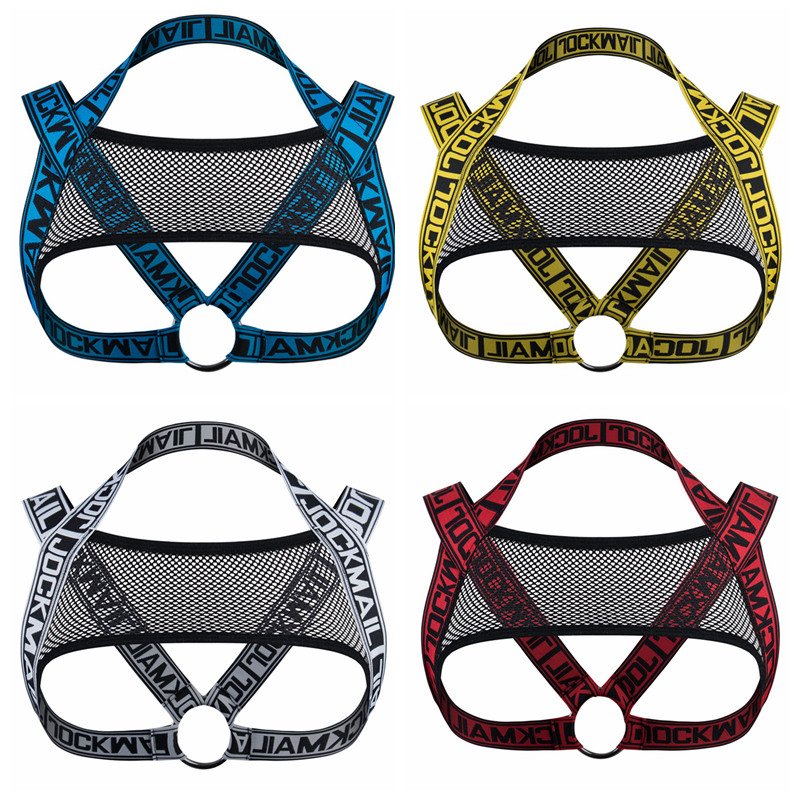 JOCKMAIL Fetish Gay BDSM Leather Chest Harness Men Adjustable Sexual Body Bondage Cage Harness Belts Rave Clothing for Adult Sex