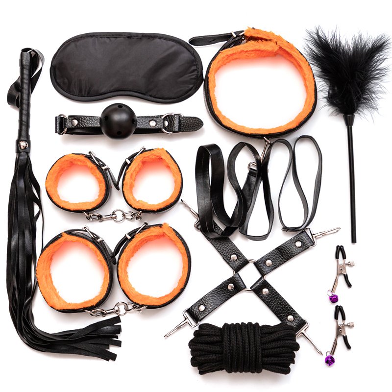 Roleplay BDSM Bondage Suit Restraint Gear 10pcs Sex Toys Couple Exotic Adult Couple Women