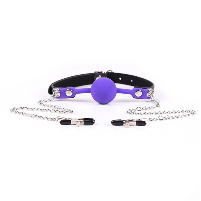 Fetish Body Bondage Restraint Harness with Mouth ball Gag Nipple Clamps SM Adult Sex Game Toy for Couple